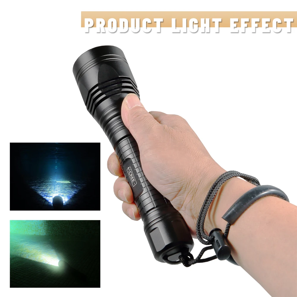 구매 전문 XHP70.2 LED 다이빙 손전등 수중 150M 토치 2500 루멘 IPX8 방수 USB 충전식 다이빙 램프 랜턴