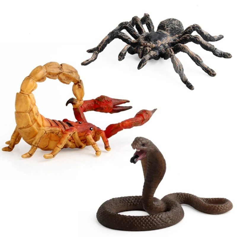 Искусственная модель паука Реалистичная пластиковая статуя скорпиона в форме