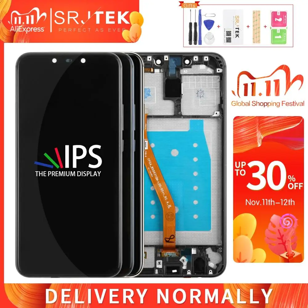 Для Huawei Mate 20 Lite сенсорная панель для Maimang 7 дигитайзер экрана Рамка sne lx1 ЖК