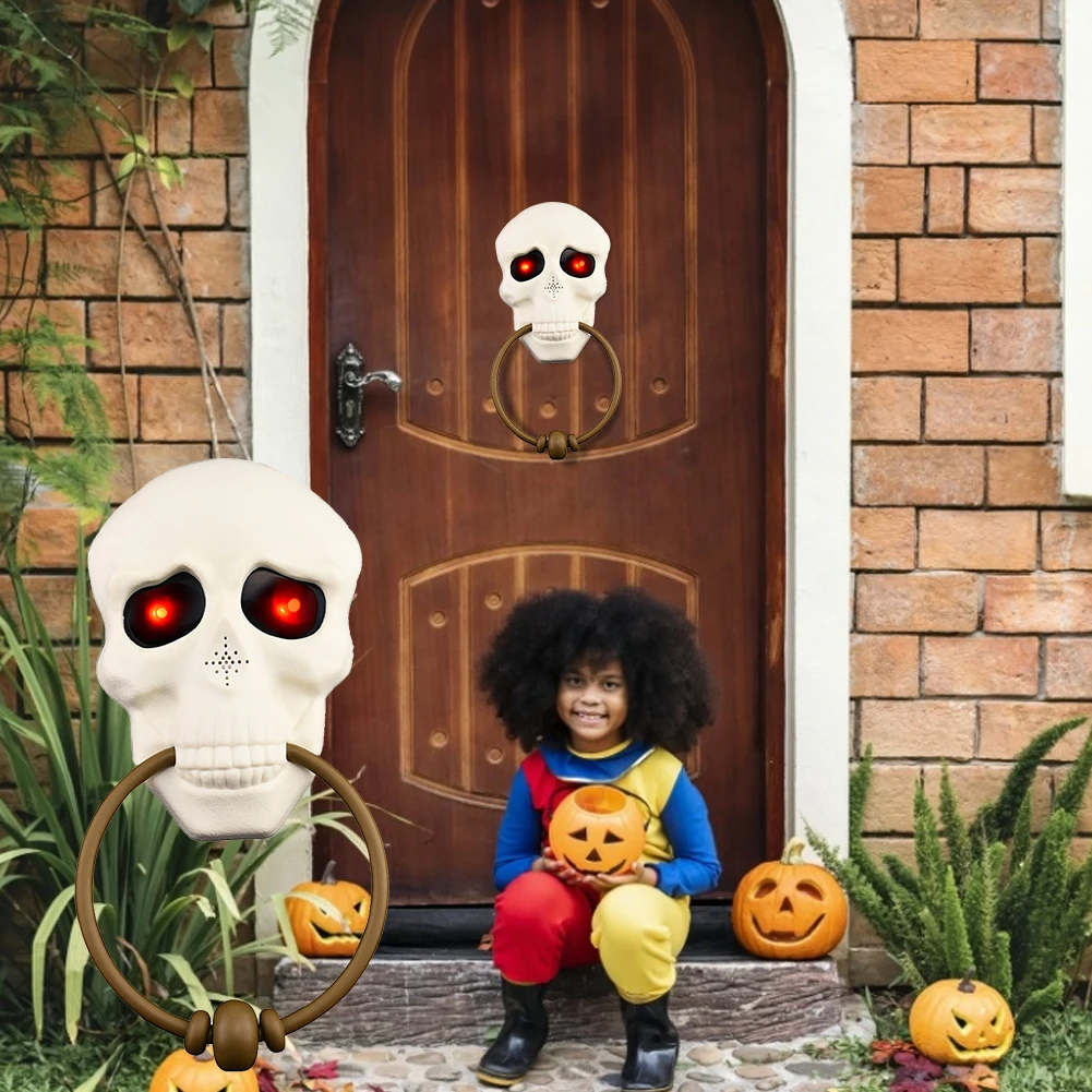 

Halloween Horror Props Doorbell Led Skull Trick Toy Haunted House Party Supplies Led Pumpkin Skull Home Decoration