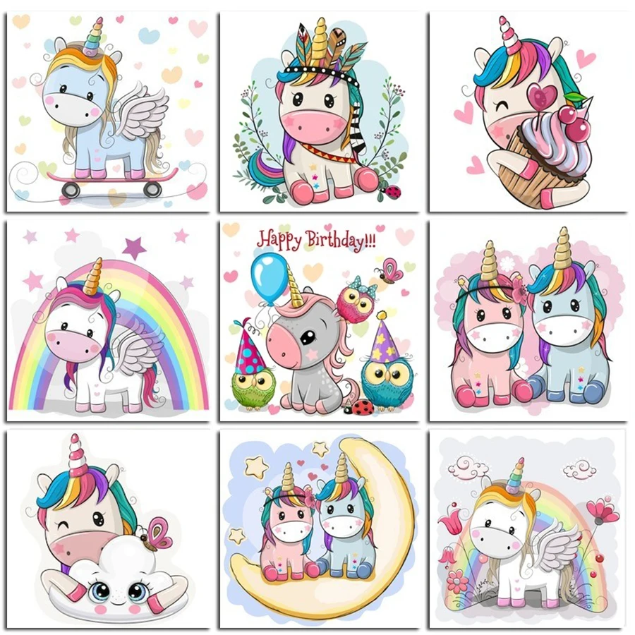 

3D DIY Diamond Embroidered Colorful Cow Painted Diamond Cross Stitch Cartoon Full Diamond Mosaic Wall Sticker Decoration DM2020