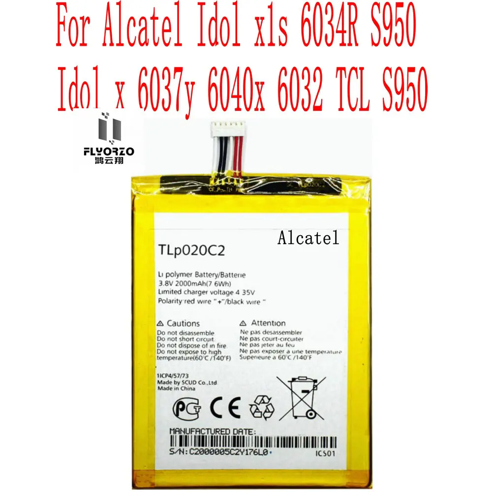 100% Бренд новый высокое качество 2000 мА/ч TLP020C2 Батарея для Alcatel Idol x1s 6034R S950 x 6037y 6040x6032 мобильный