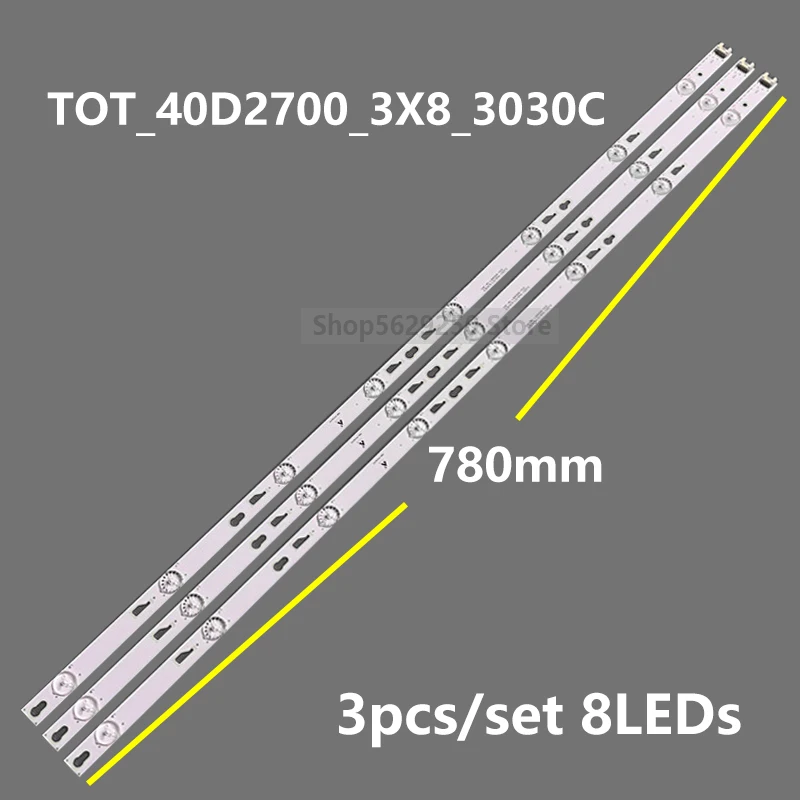 

LED Backlight strip 8 lamp For TCL 40'' TOT_40F3800_3X8_3030C-V1 4C-LB4008-HR2 40HR330M08A2 V0 L40F3303B L40F3301B L40F3800A