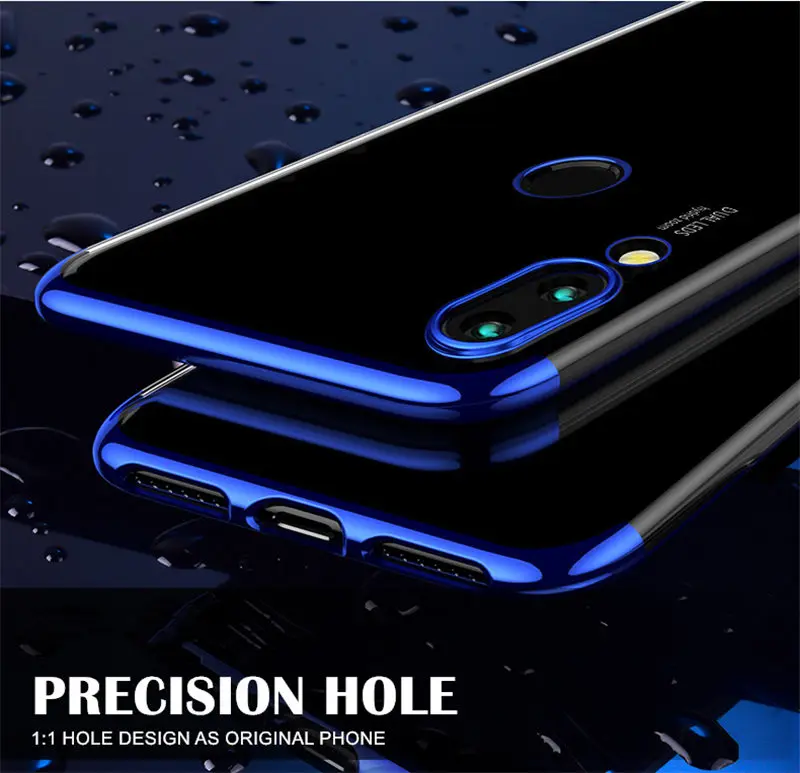 Ультратонкий прозрачный ТПУ Мягкий силиконовый чехол с цветным покрытием для