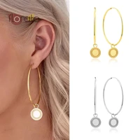 925 sterling silver ear buckle big circle hoop earring diameter 47mm minimalism fashion jewelry earring for women birthday gifts