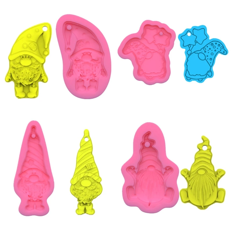 

Shiny Glossy Silicone Resin Molds Santa Claus Keychain Mold DIY Keychain Pendant Jewelry Epoxy Resin Crafting Molds