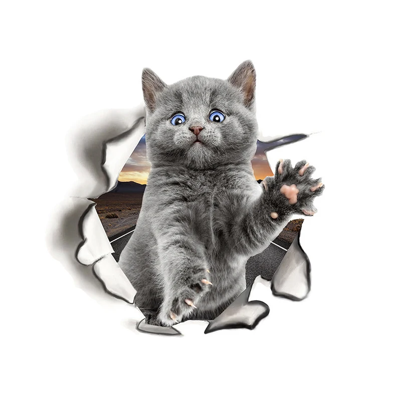 Lanke 3D стикер на стену с кошкой s влагостойкий многофункциональный милый домашний