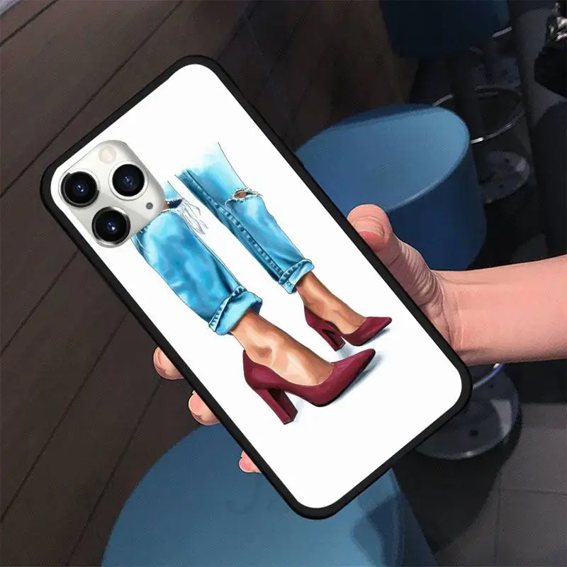 

High Heels Girl Woman Phone Case For iphone 5S 6S 7 8 11 12 XR XS SE Plus Pro ProMax Cover Fundas Coque
