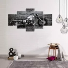 Холст напечатанный плакат Wall Art 5 штук черно-белые мотоботы живопись модульные картины для гостиной украшения искусства