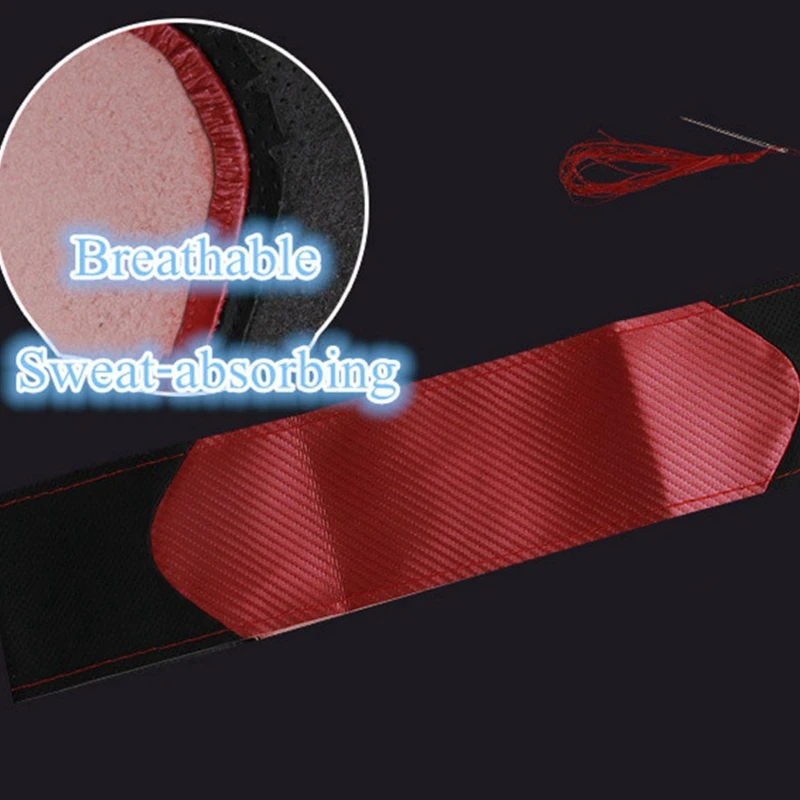 

DIY GM Steering Wheel Cover 38cm Knitting Needle and Thread Soft Artificial Leather Car Steering Wheel Cover