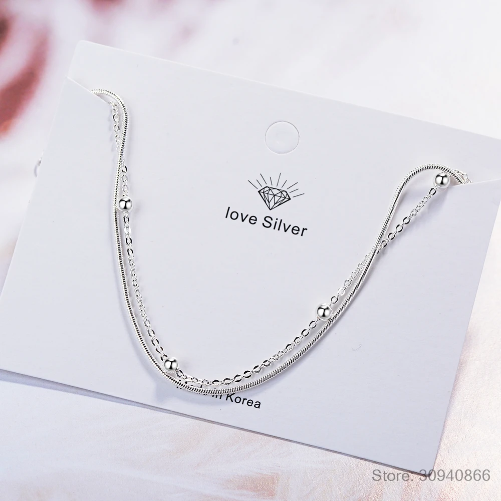 

Женский двухслойный браслет из серебра 100% пробы, 16 см