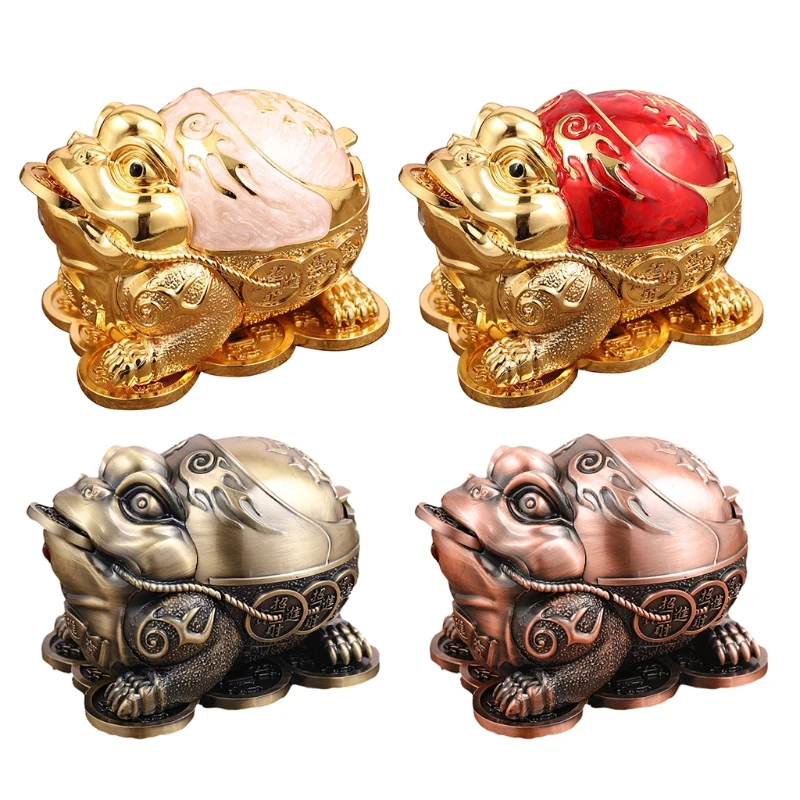 

Toad Style Vintage Decorative Windproof Ashtray with Lid for Men Women N1HA