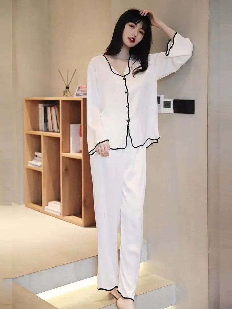 New Summer Ice Silk Pajamas Women's Comfortable Casual Thin Home Service Suit