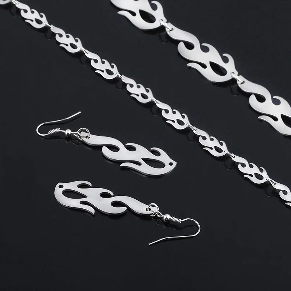 Filmore панк ожерелья с пламенем ключицы хип хоп пламя рок Цепочки Браслеты ошейник