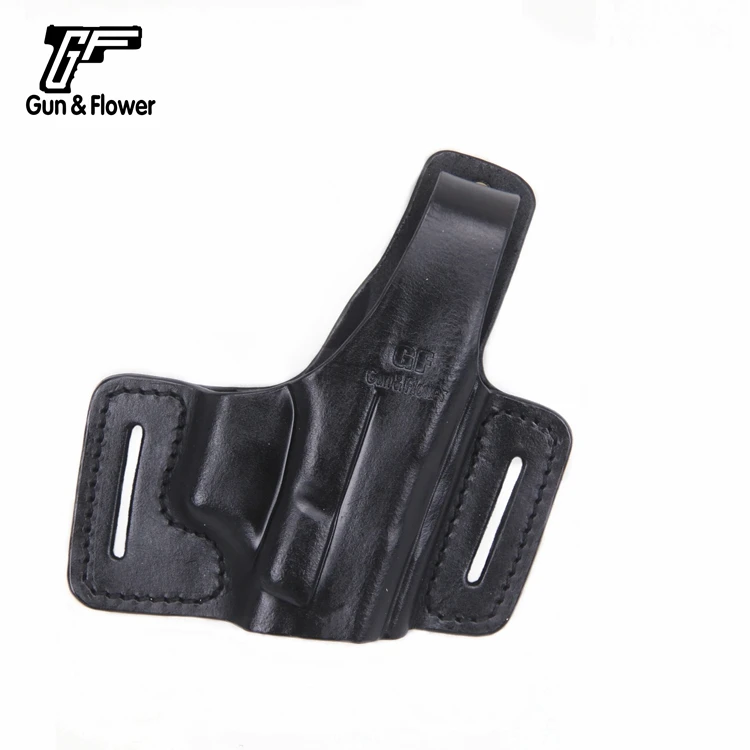 Gun&ampFlower OWB Leather Holster G17/22/31 Pistol 2 Slot Pouc Half Barrel Pouch Case for Glock Accessories | Спорт и развлечения