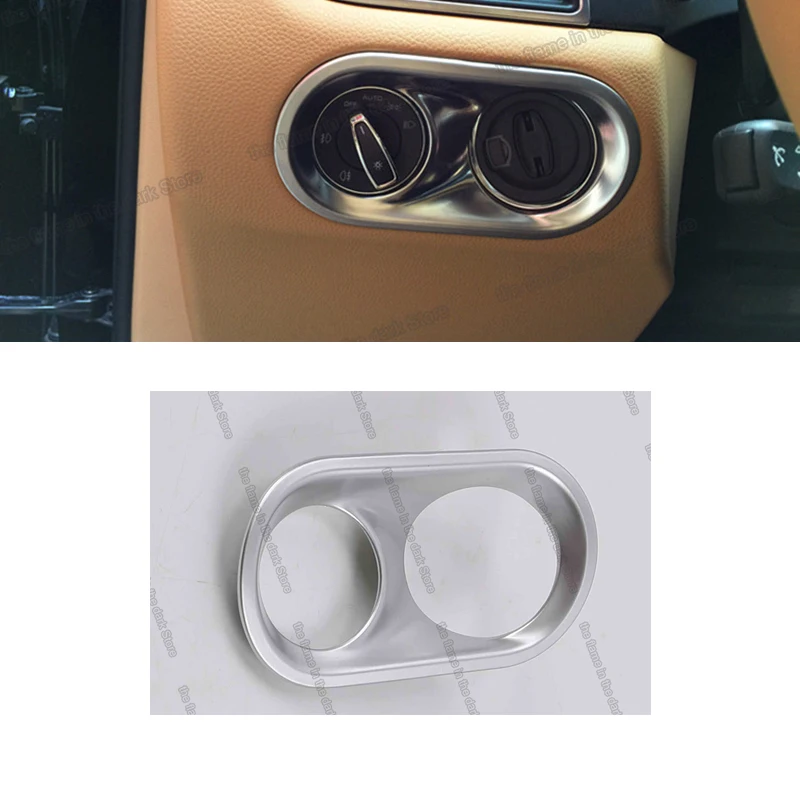 

Хромированная рамка для переключателя автомобильной фары из АБС-пластика для porsche macan 2014, 2015, 2016, 2017, 2018, 2019, 2020, 2021, аксессуары для интерьера