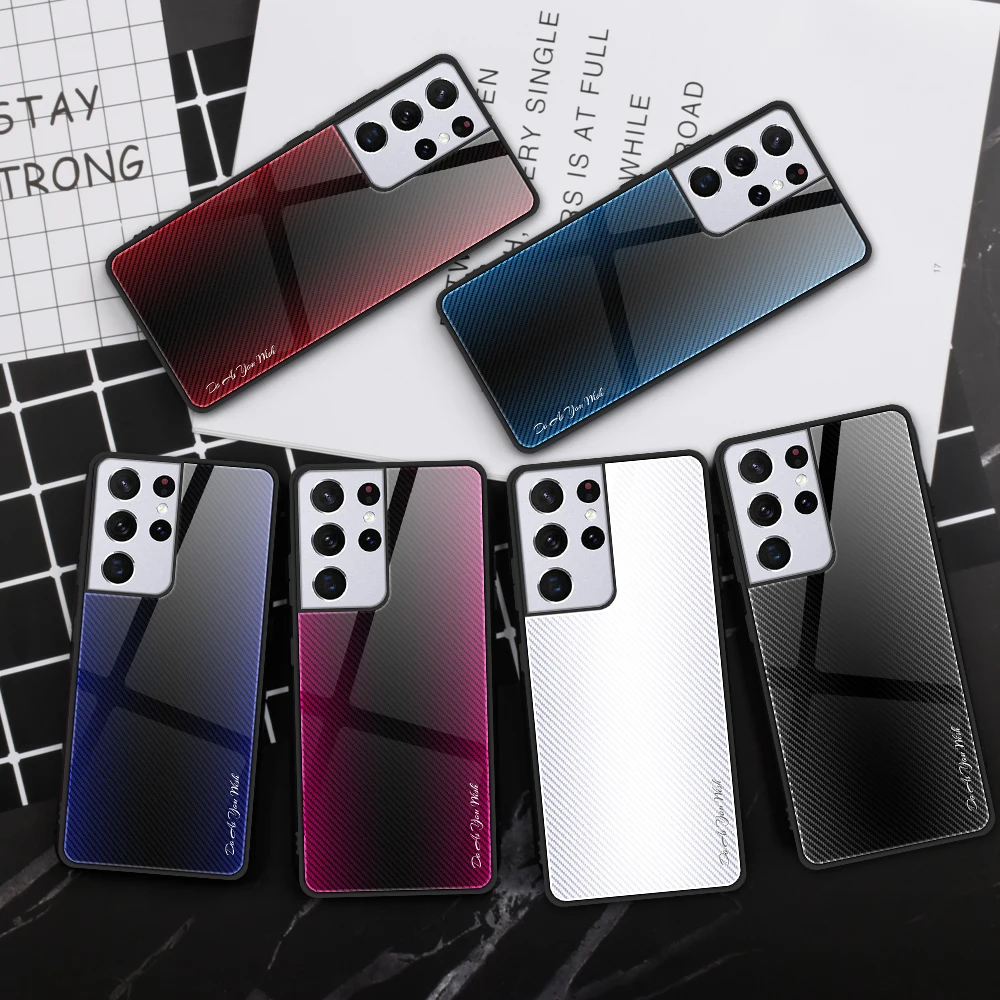 Gradient Tempered Glass Cover For Samsung S23 Ultra S21 S20 Plus S22 Ultra S20 FE A51 A71 A52 A72 Case for Samsung Note20 Ultra 