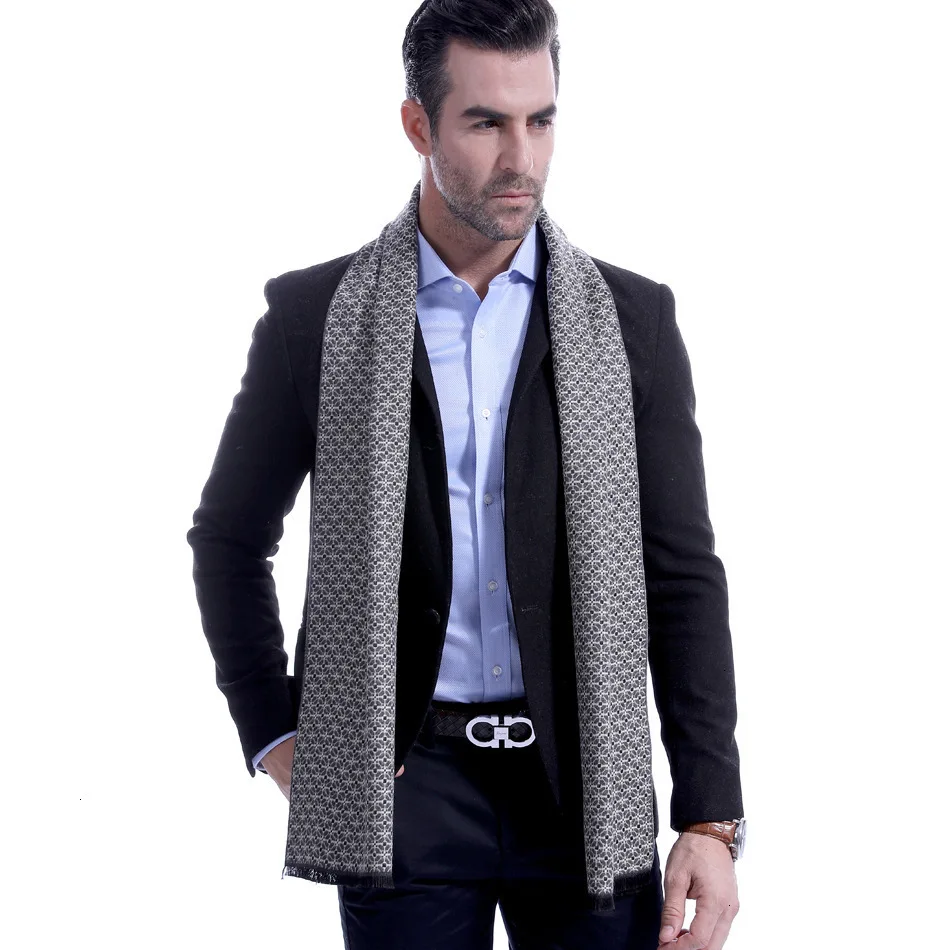 Классический Клетчатый деловой мужской шарф для отдыха имитирующий кашемировый