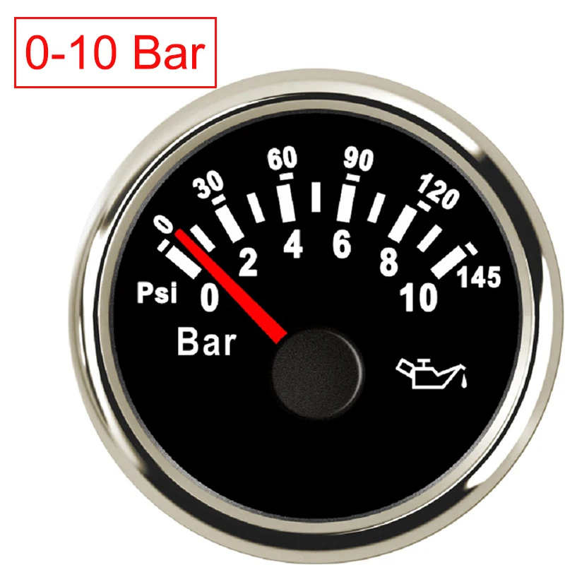 

52mm Oil Pressure Gauge 0-10 Bar car accessories auto Oil press gauge 0-5 bar meter fuel level gauge kit motorcycle Marine yacht