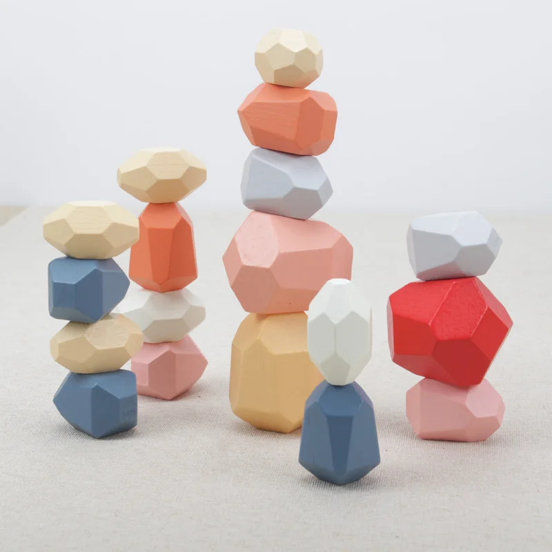 Детский деревянный цветной камень Дженга строительный блок обучающая игрушка