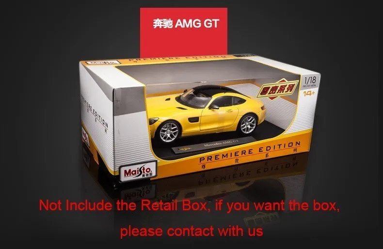Масштаб 1:18 Merce-Bens AMG GT Модель игрушки для детей Рождественский подарок Прямая поставка сплав супер модель автомобиля Подлинная коллекция