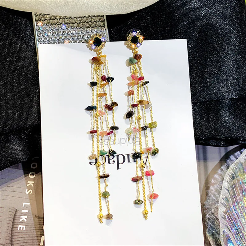 Винтажные серьги-подвески FYUAN из натурального камня богемные для женщин