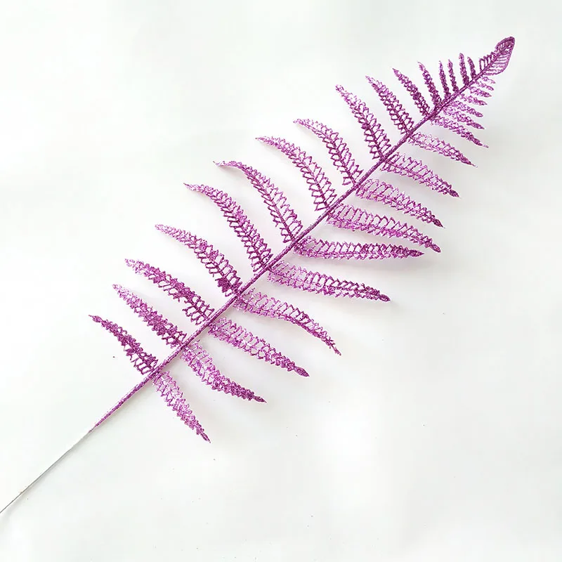 purple A 20 шт. блестящие Порошковые листовые украшения, подарки на рождественскую елку, семейные вечерние украшения, счастливый год, сделай сам, золото и серебро, 40 см - Цвет: purple A