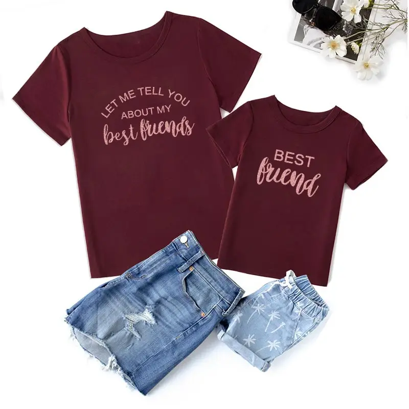 

Женская футболка с коротким рукавом MVUPP, для мамы и дочки, с буквенным принтом