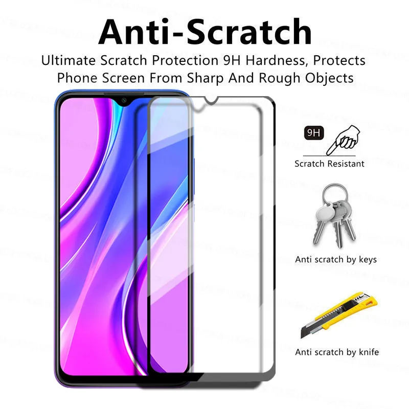 Закаленное стекло 4 в 1 2.5D для Xiaomi Redmi 9 9A 9C Note 9s 8T 8A 7A защитная пленка экрана Камеры