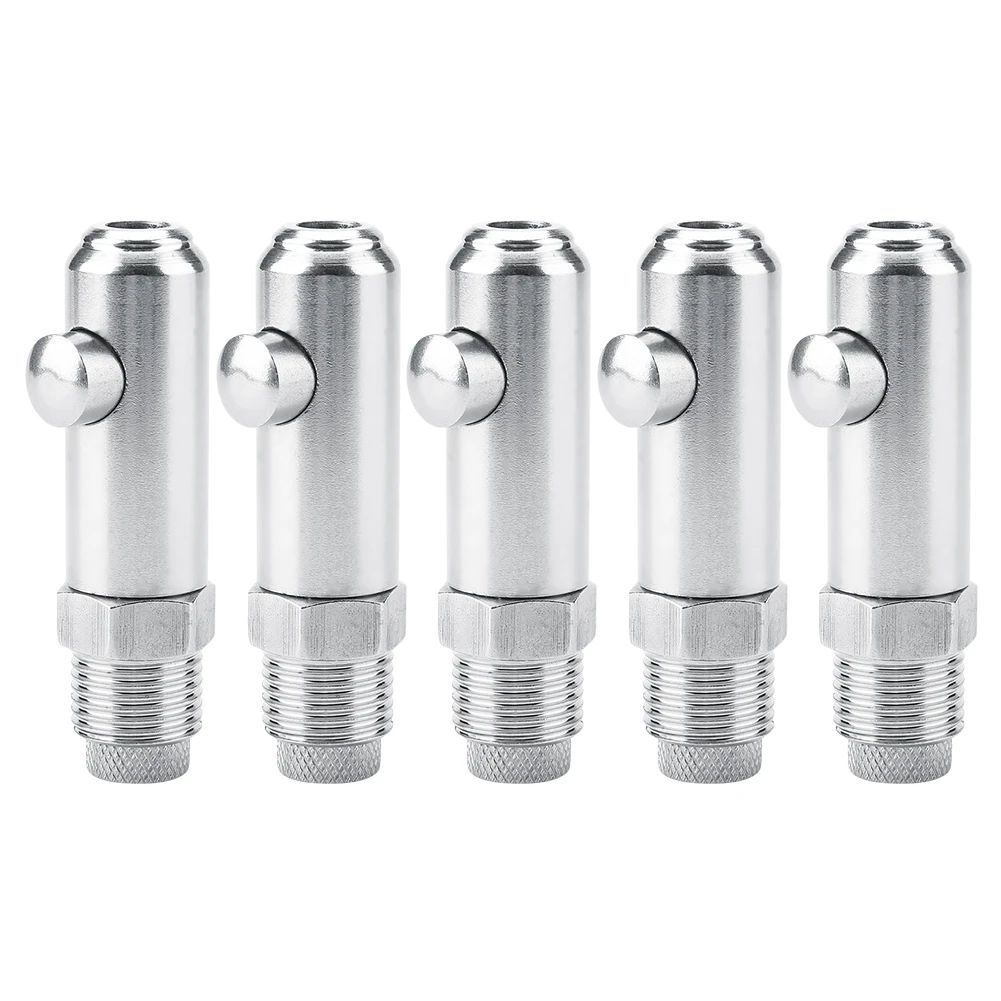 

5pcs Stainless Steel Automatic Pig Nipple Drinker Stainless Steel Cap Roller Round MouthPig Waterer