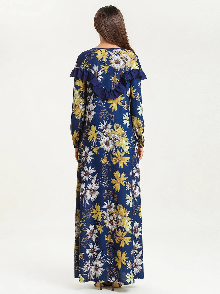 Vetement Femme 2019 Abaya турецкое платье с оборками мусульманские халаты свободная длинная