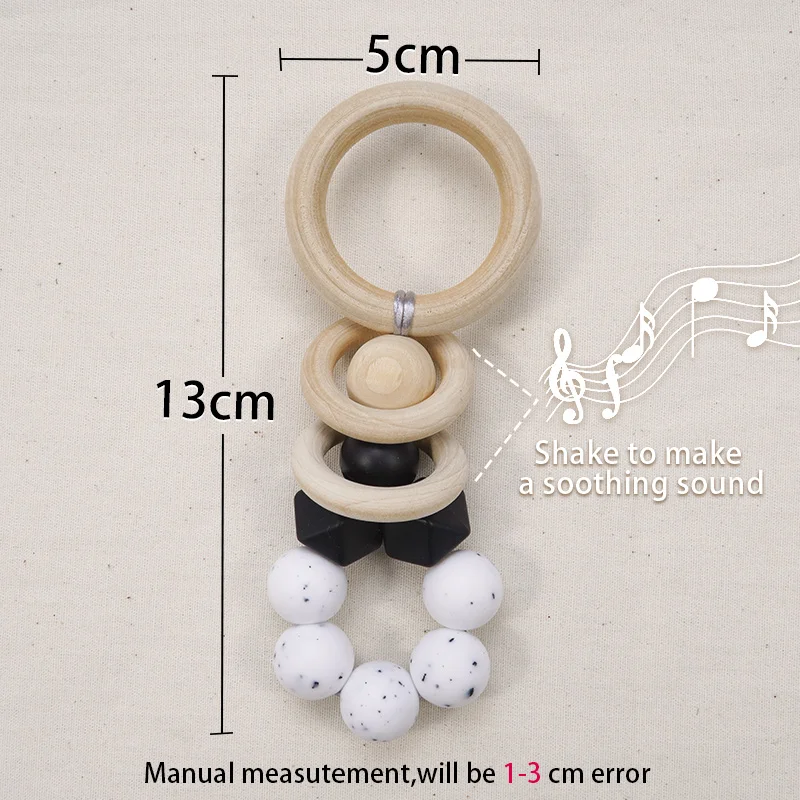 

Fashion Style 100% Food Grade Beech Anti-Bacterial Newborn Sustainable Easy to rinse Diverse Molar DIY Colorful Wooden Ring Teet