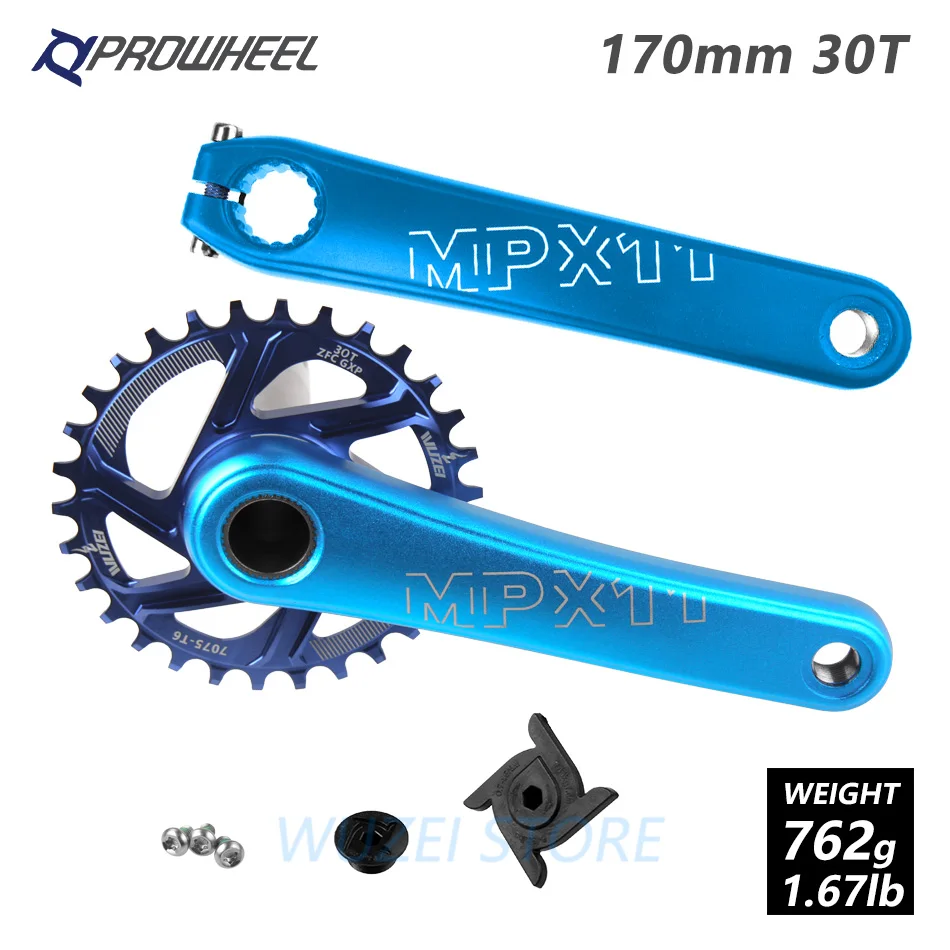 170mm Blue 30T PROWHEEL MPX11 Кривошип горного велосипеда цепное колесо 170/175 мм/30/32/34/36/38 T звезды MTB велосипед диаметра окружности болтов для SRAM GXP XX1 X9 модными принтами XO X01 - Цвет: 170mm Blue 30T