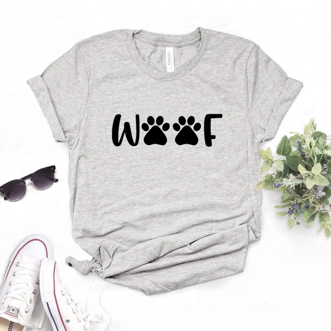 

Женская хлопковая Футболка Woof, с принтом собаки, мамы, Повседневная забавная футболка, подарок для леди, Yong, A-1298