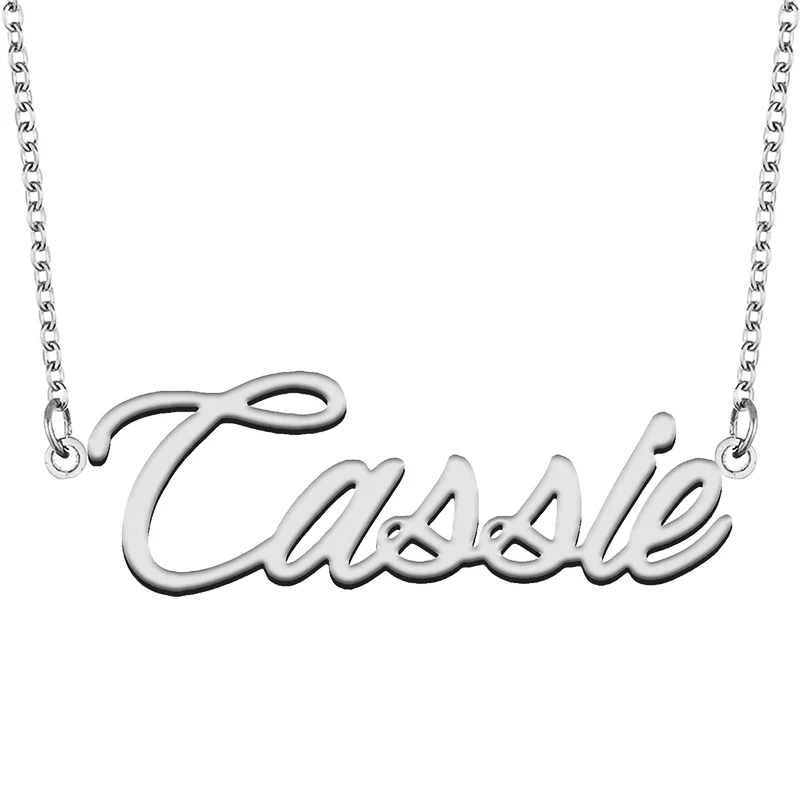 Cassie Custom Name Necklace Customized Pendant Choker Personalized Jewelry Gift for Women Girls Friend Christmas Present