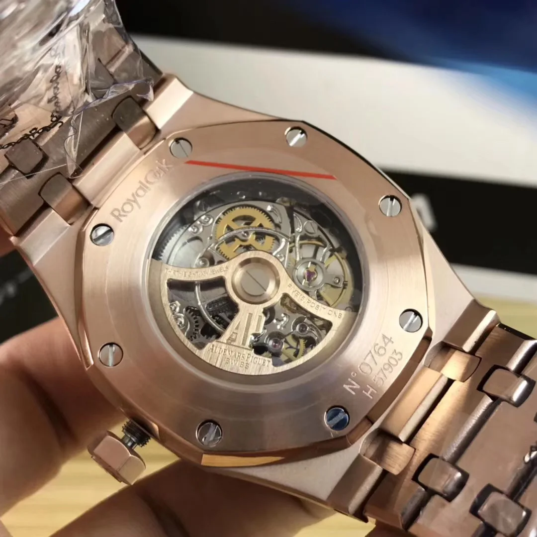 

Classic New Automatic Mechanical Men Sapphire Transparent Back See Through Skeleton Rose Gold Full Black Tourbillion Watch