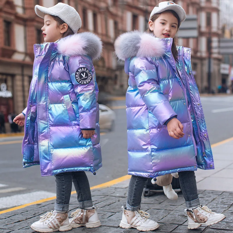 Chaqueta de plum&oacute;n para ni&ntilde;a, abrigo impermeable con capucha brillante, ropa de exterior para ni&ntilde;o de 5 a 14 a&ntilde;os, Parka para ni&ntilde;o adolescente, traje de nieve 2022-3