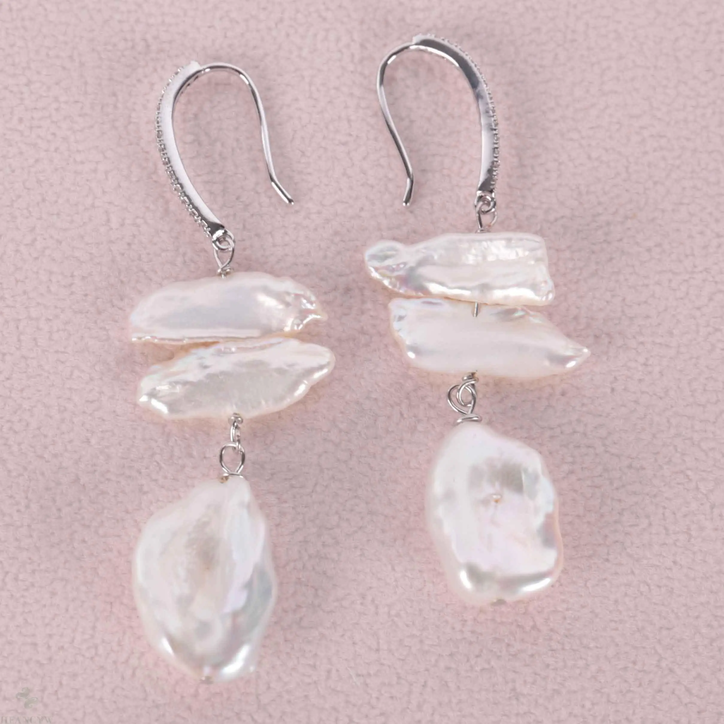 

10-18 мм естественный белый барокко жемчужные серьги 18k серьги классические ювелирные изделия культивированный крюк