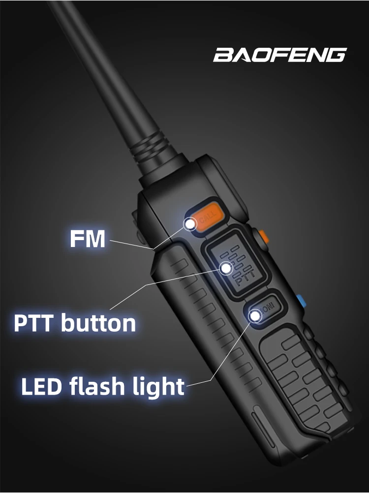 BAOFENG UV5R портативная рация 5 Вт UHF/VHF Двухдиапазонная двухсторонняя рация 1800 мАч емкость аккумулятора радиоприемник с клавиатурой из России
