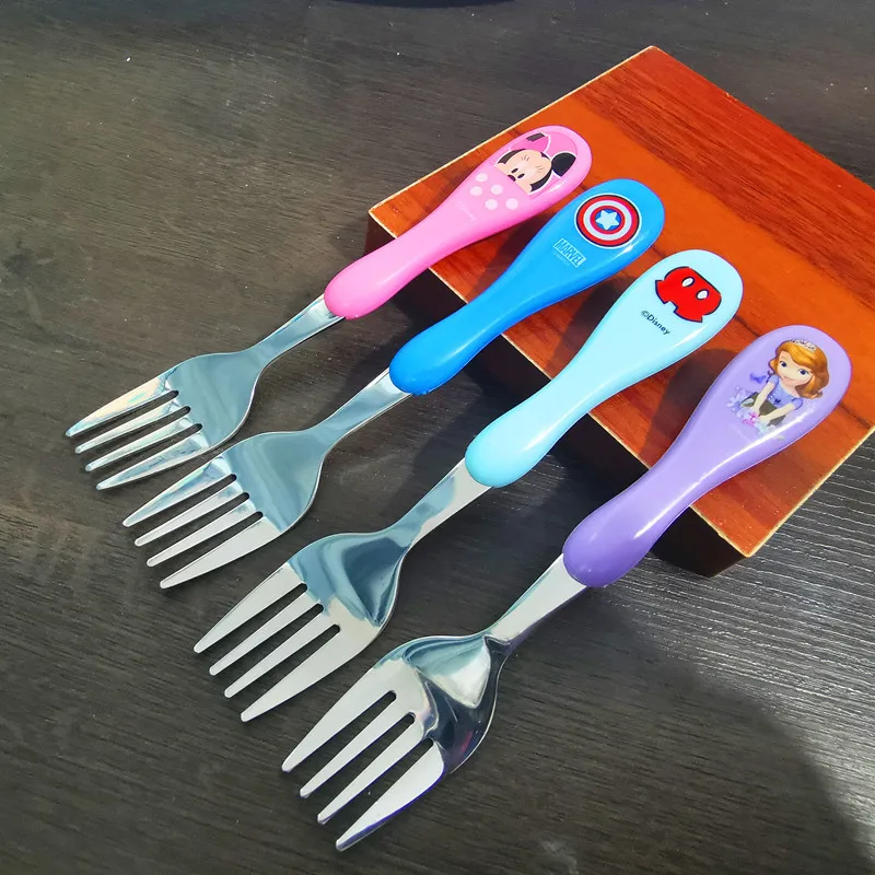 

Детская вилка из нержавеющей стали, с пластиковой ручкой