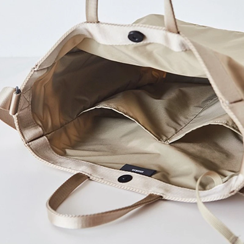 

2 Pcs Nylon Handbag Solid Color Multi-Function Large Capacity Unisex Office Shoulder Messenger Bag, Dark Blue & Khaki