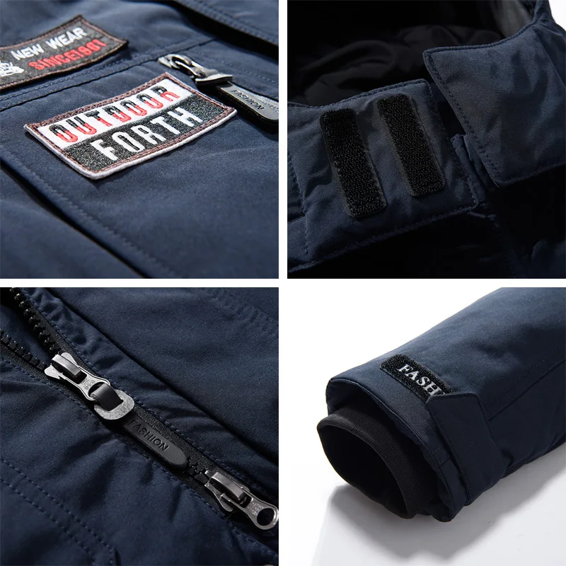 

Winter Jacket Down Men Military 80% Duck Warm Men Parkas Thick Padded Waterproof Casual Loose Fur Hood Windproof Coat Plus Size