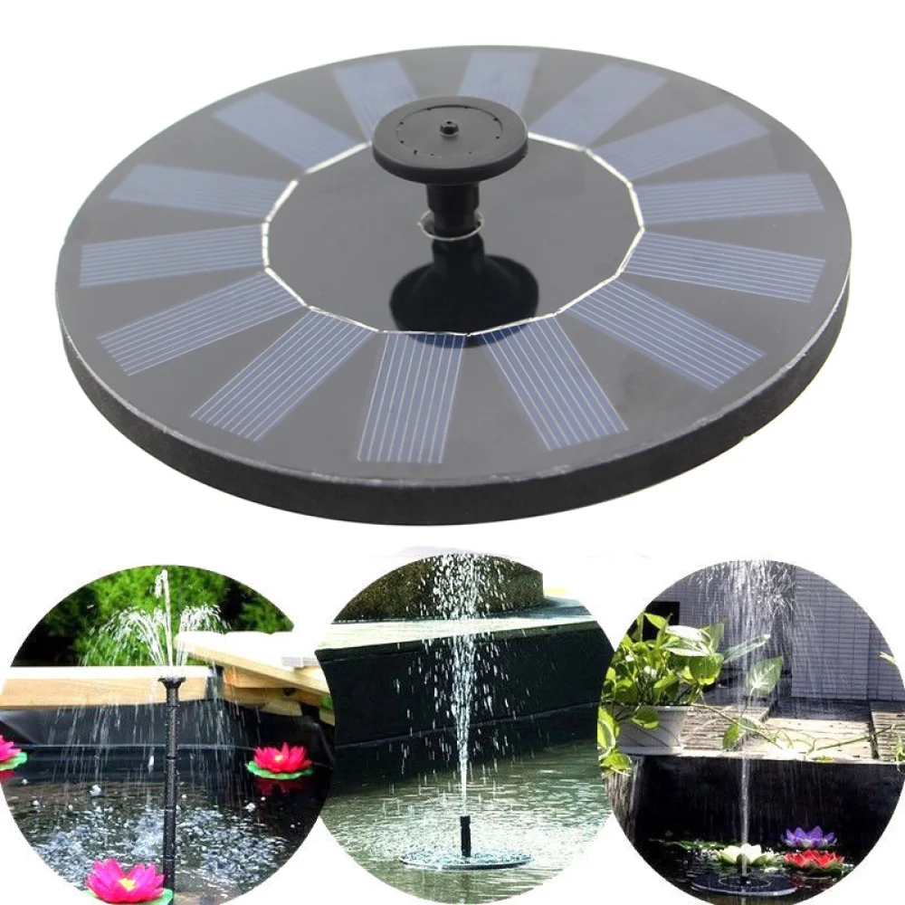 

CF003 6V 0.8W 150L/H Solar Power Floating Water Pump Fountain Submersible Pump for Pool Garden Plants (Black)