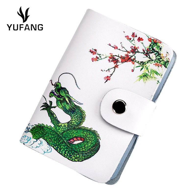 Yufang Визитница в повседневном стиле из натуральной кожи для мужчин с карманом