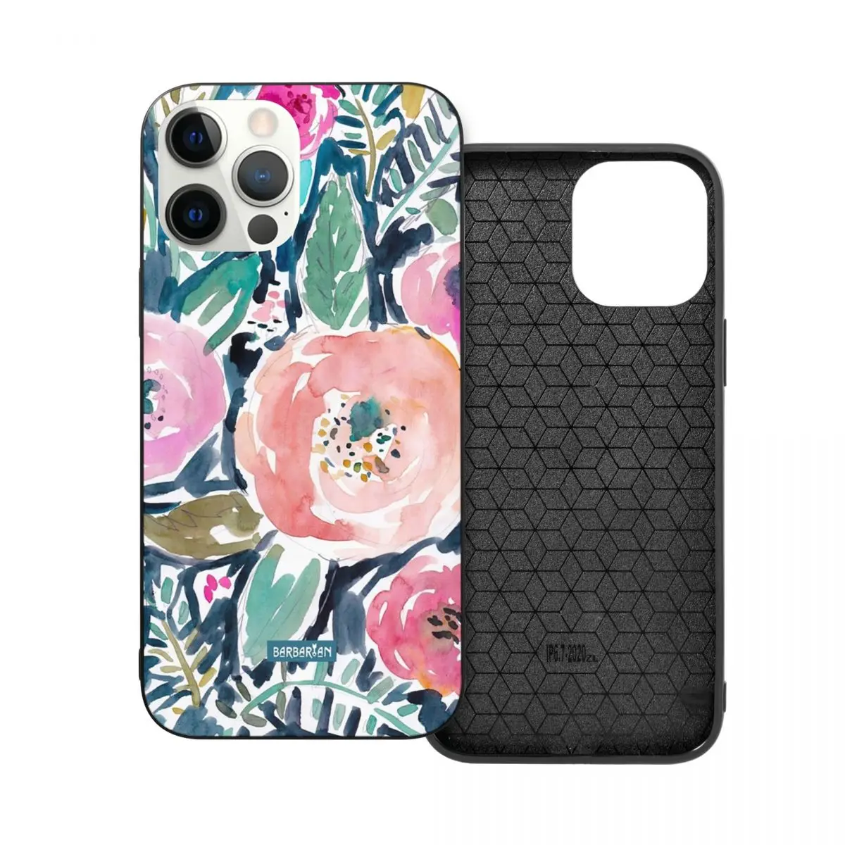 

Gardens Of Capitola Watercolor Floral PC Glass TPU Phone Bumper for iPhone 13 12 11 Xs Xr X Pro Max Mini 7 8 Se2 Plus 6 6S