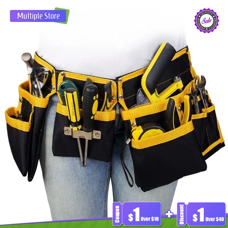 

Сумка для инструментов Realmote из ткани Оксфорд, многофункциональный поясной кошелек для инструментов электрика, держатель-органайзер для хр...