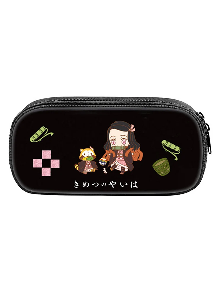

1 Pc Anime Demon Slayer Kimetsu No Yaiba Canvas Wallet Pencil Case Zipper Makeup Bag Pen Stationery Bag
