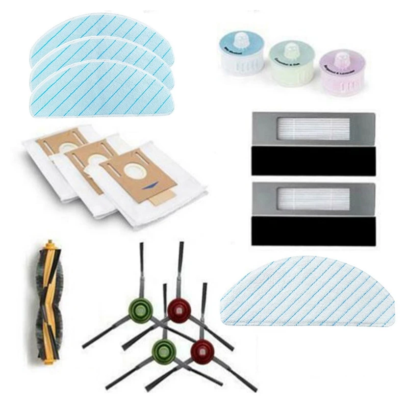 

Roller Main Brush Filter Side Brushes Washable Mop Cloth Fragrance Capsules Dust Bags For Ecovacs T9 T9MAX POWER Vacuum