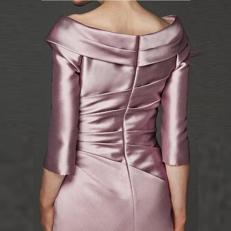 

Knee Length Mother Of The Bride Dresses Sheath V-neck Half Sleeves Plus Size Short Groom Mother Dresses For Weddings
