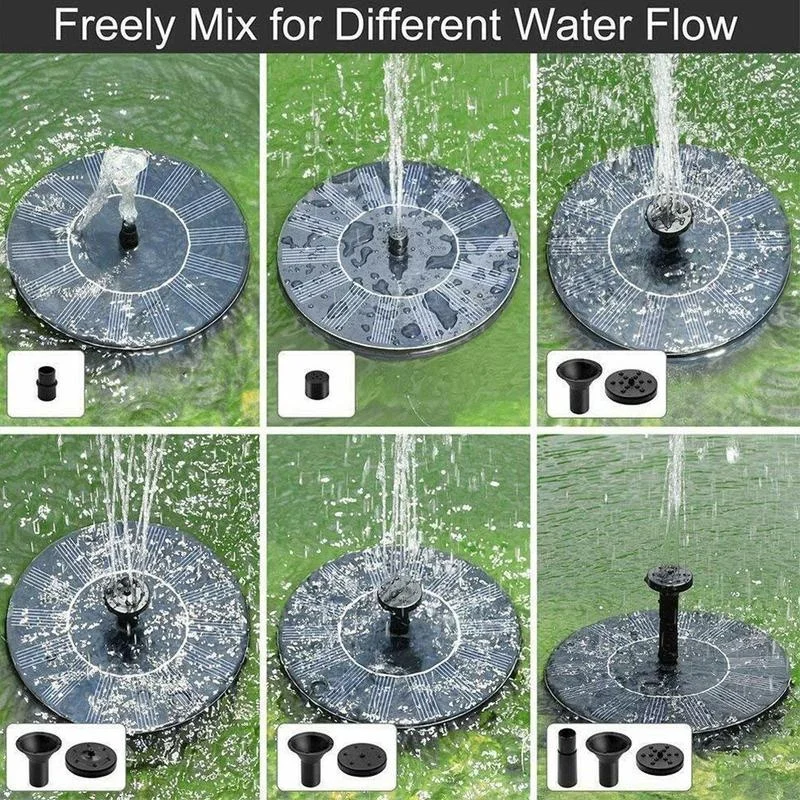 

Garden Black Solar Birdbath Fountain Pump Outdoor Solar Water Floating Fountain Panel